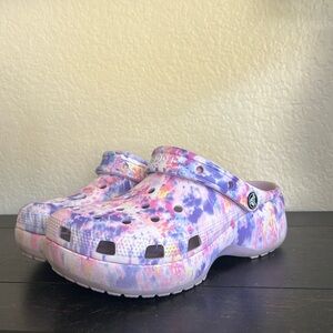 Tie Dye Platform Crocs